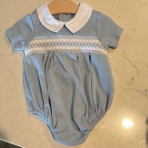 Edgehill Collection Blue and White One Piece with Short Sleeves
